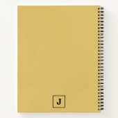 Geborsteld Gouden Retro Vet Serif Bureaunaambordje Notitieboek (Achterkant)