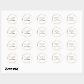 Geborsteld Gouden Ring Serif Trouw Envelope Ronde Sticker (Vel)