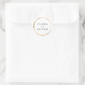 Geborsteld Gouden Ring Serif Trouw Envelope Ronde Sticker (Tas)