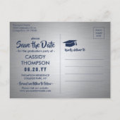 Geborsteld Grijs & Navy Afstuderen Foto Bewaar de  Briefkaart (Achterkant)