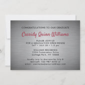 Geborsteld Grijs Ombre, Rood en Wit Afstuderen Fot Kaart (Achterkant)