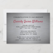 Geborsteld Grijs Ombre, Rood en Wit Afstuderen Fot Kaart (Achterkant)