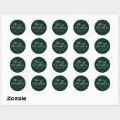 Geborsteld groen geruite vrolijke kerst ronde sticker (Vel)