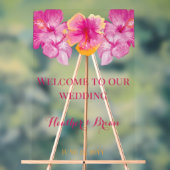 Geborsteld Hibiscus Bloemen bruiloft Acryl Bord (Neutraal)