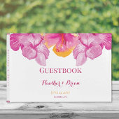 Geborsteld Hibiscus Bloemen bruiloft Gastenboek