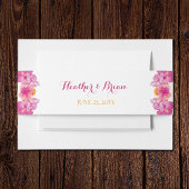 Geborsteld Hibiscus Bloemen bruiloft Uitnodigingen Wikkel