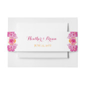 Geborsteld Hibiscus Bloemen bruiloft Uitnodigingen Wikkel (Voorkant Voorbeeld)