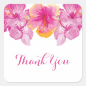 Geborsteld Hibiscus Floral Dank u Stickers (Voorkant)