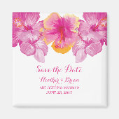 Geborsteld Hibiscus Floral Save the Date Magnet (Voorkant)