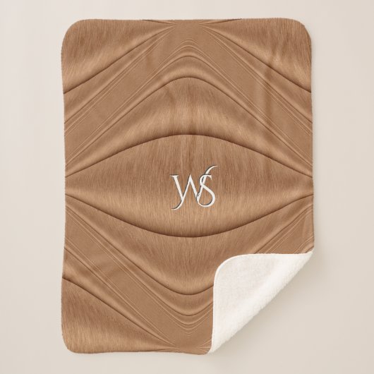 Geborsteld Koper Met monogram Sherpa Deken (Voorkant)