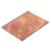 Geborsteld koperen oppervlak, metalen textuur. notitieboek (Linkerzijde)