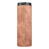 Geborsteld koperen oppervlak, metalen textuur. thermosbeker (Achterkant)