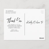 Geborsteld Lettering Bruiloft Dank u Briefkaart (Achterkant)