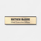 Geborsteld licht goud look Kantoor Deurbordje (Voorkant)