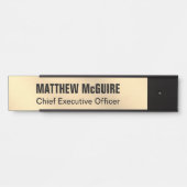 Geborsteld licht goud look Kantoor Deurbordje (Voorkant)