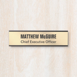 Geborsteld licht goud look Kantoor Deurbordje