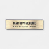 Geborsteld licht goud look Kantoor Deurbordje (Voorkant)