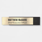 Geborsteld licht goud look Kantoor Deurbordje (Voorkant)