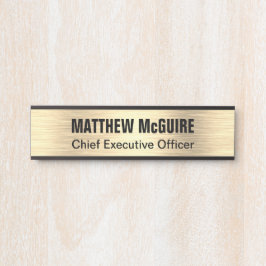 Geborsteld licht goud look Kantoor Deurbordje