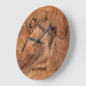 Geborsteld lichtbruin houten design grote klok (Hoek)