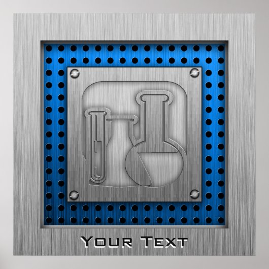 geborsteld metaal-achtig chemie poster (Voorkant)