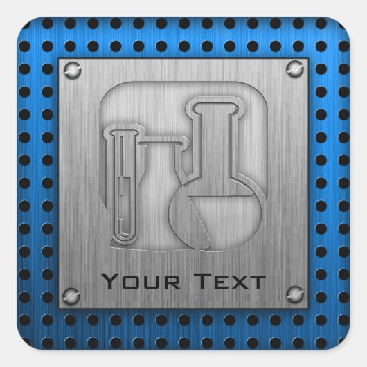 geborsteld metaal-achtig chemie vierkante sticker (Voorkant)