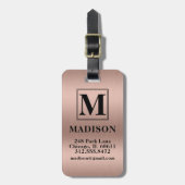 Geborsteld Metaal Blush Vet Monogram Gepersonalise Bagagelabel (Voorkant verticaal)
