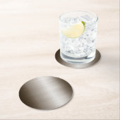 Geborsteld metaal Brons look Ronde Kartonnen Onderzetter (Insitu)