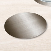Geborsteld metaal Brons look Ronde Kartonnen Onderzetter (Gebogen)
