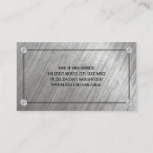 Geborsteld metaal en schroeven visitekaartje (Achterkant)