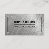 Geborsteld metaal en schroeven visitekaartje (Voorkant)