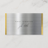 Geborsteld Metaal Goud Handtekening Script QR Code Visitekaartje (Voorkant)