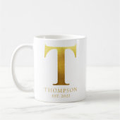 Geborsteld Metaal Goud Monogram T Koffiemok (Links)