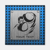 Geborsteld metaal look Boxer Magneet (Voorkant)