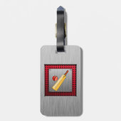 Geborsteld metaal look Cricket Bagagelabel (Achterkant verticaal)