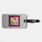 Geborsteld metaal look Cricket Bagagelabel (Achterkant horizontaal)