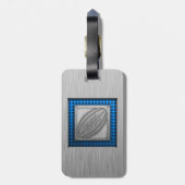 Geborsteld metaal-look Rugby Bagagelabel (Achterkant verticaal)