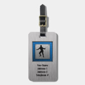 Geborsteld metaal look Scherm Silhouet Bagagelabel (Voorkant verticaal)