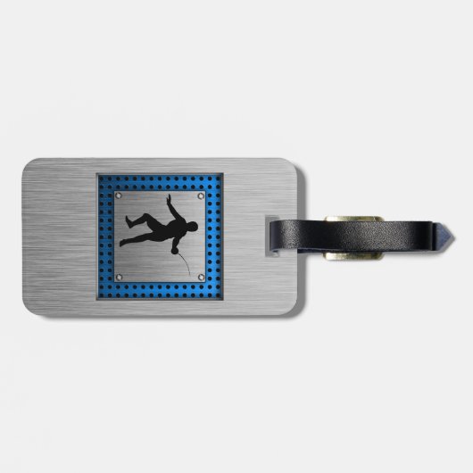 Geborsteld metaal look Scherm Silhouet Bagagelabel (Achterkant horizontaal)