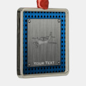 Geborsteld Metaal-look Vliegtuig Metalen Ornament (Rechts)