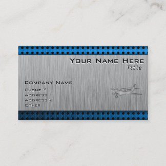 Geborsteld Metaal-look Vliegtuig Visitekaartje