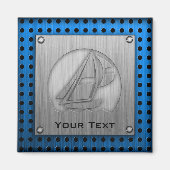 Geborsteld metaal-look Zeilen Magneet (Voorkant)