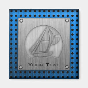 Geborsteld metaal-look Zeilen Magneet