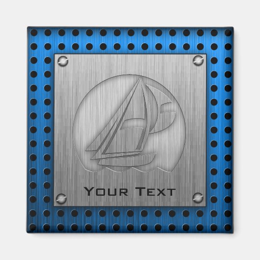 Geborsteld metaal-look Zeilen Magneet (Voorkant)