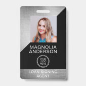 Geborsteld Metaal Medewerker Foto Logo Barcode Naa Badge (Voorzijde)