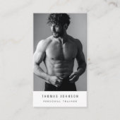 Geborsteld metaal Personal Trainer Fitness Foto Visitekaartje (Voorkant)