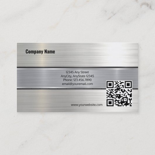 geborsteld metaal | QR Business Visitekaartje (Achterkant)