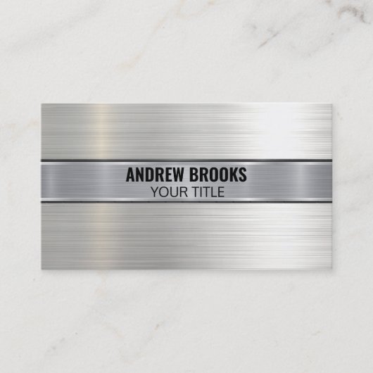 geborsteld metaal | QR Business Visitekaartje (Voorkant)