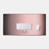 Geborsteld metaal roos modern ontwerp Monogram Bureaumat (Keyboard & Muis)