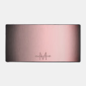 Geborsteld metaal roos modern ontwerp Monogram Bureaumat (Voorkant)